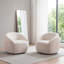 Fauteuil demi-tonneau pivotant rembourré-126445240