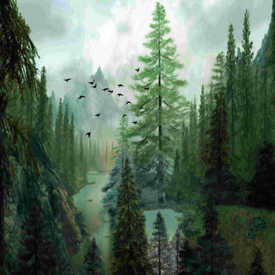 Mountain Morning 2 - peinture sur toile tendue