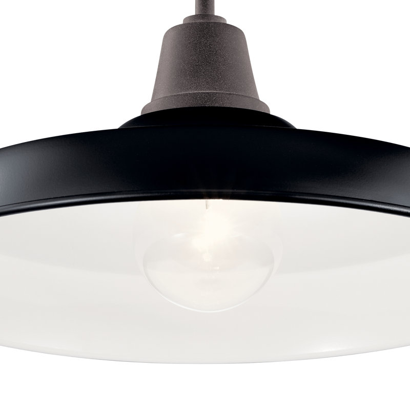 Luminaire suspendu d'extérieur Helmtrud / semi-encastré 1Lt, Noir, H 47 po x l 16,5 po x P 16,5 po