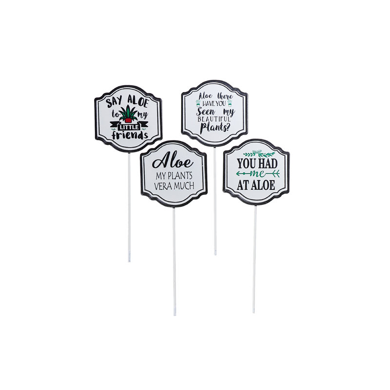 Ensemble de 4 piquets de jardin Murlyn Aloe Hello