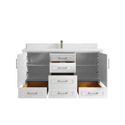 Aberdeen 60'' Single Bathroom Vanity with Quartz Top