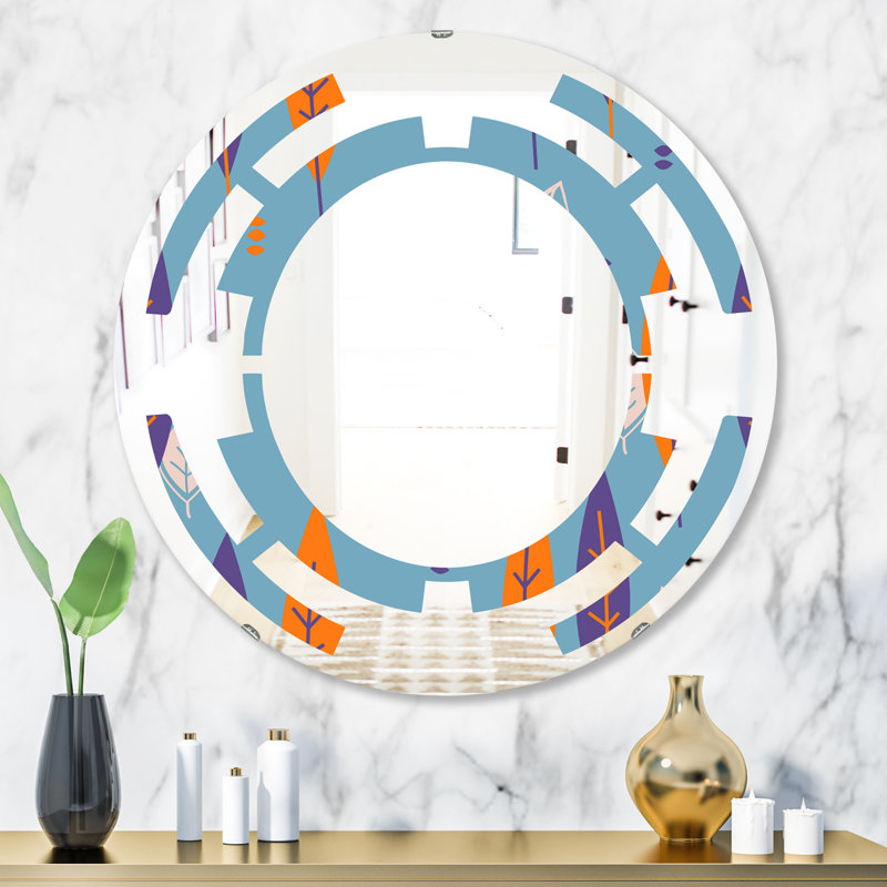 Miroir mural Traditional, H 31,5 po x l 31,5 po, Space Floral Botanical II