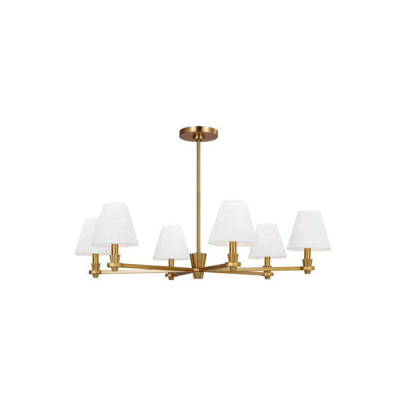 Paisley 6 - Light Chandelier, Burnished Brass