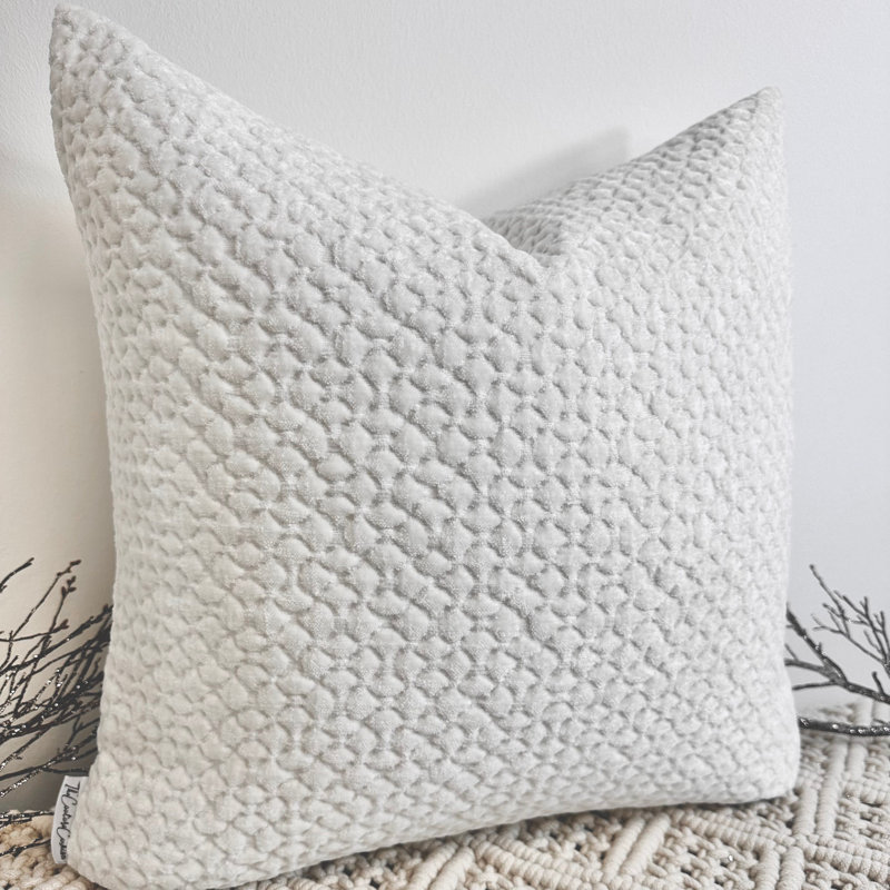 Abstract White Square Cushion Cover