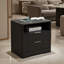 Table de chevet avec station de charge, table de chevet intelligente avec veilleuse, tables de chevet avec armoire de rangement pour la chambre à coucher, noir-2106474751