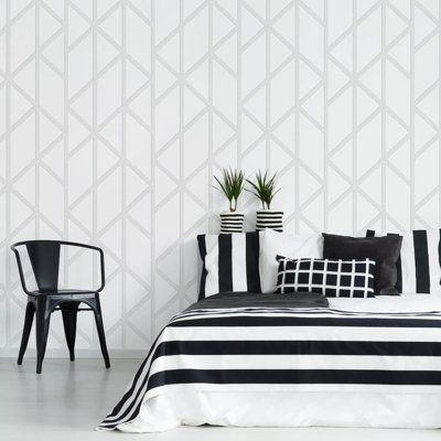 Superfresco Easy Geo Panel White Wallpaper