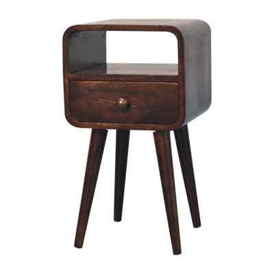 Mini chevet incurvé en bois massif avec fente ouverte Artisan Furniture