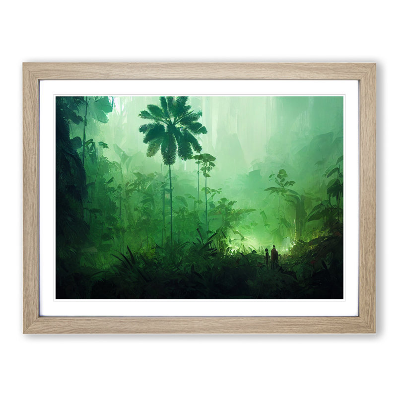 Jungle Forest - Framed Print, 34cm H x 46cm W x 2cm D, Oak