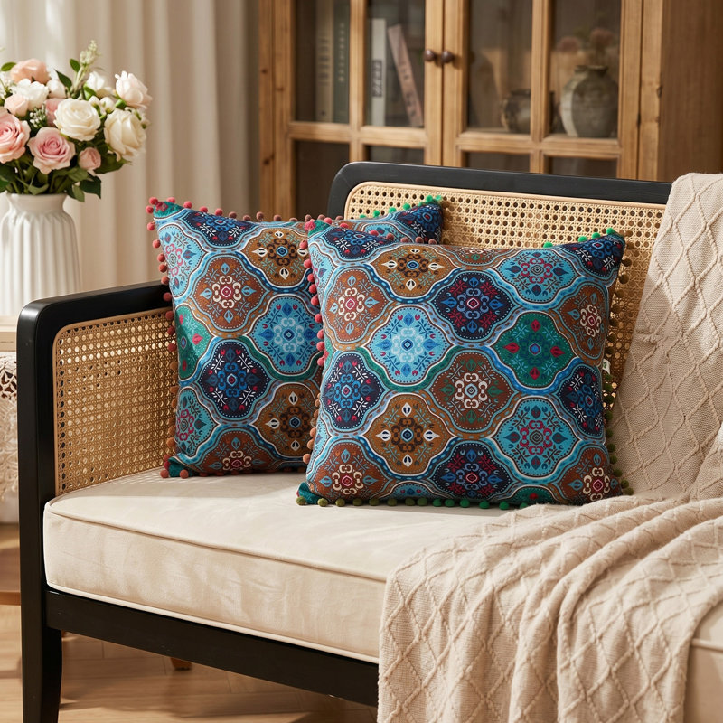Cushion, Blue/Brown