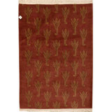 Hand-Knotted High-Quality Rust Area Rug