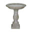 SunJet 23.8" H Concrete Bird Bath with Carved Pedestal