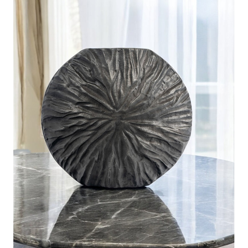 10" Gray Abstract Aluminum Table Vase