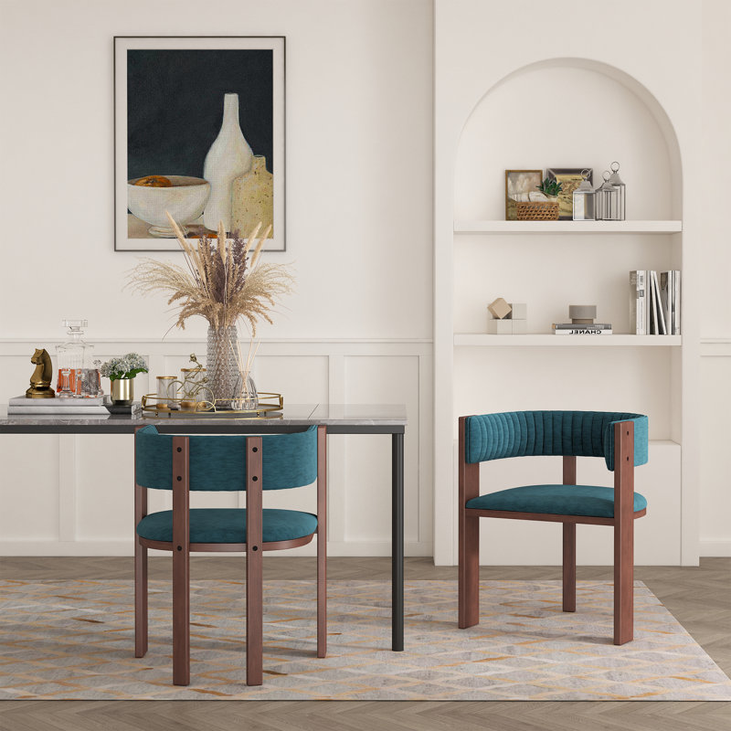 Wooden Dining Chair with Protective Pad Suitable for Kitchen or Dining Room(Set of 2), Green