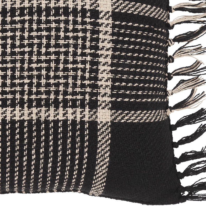 Housse et insert de coussin décoratif carré , Noir