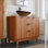 Meuble-lavabo rustique de 36 po avec lavabo, armoire autoportante avec 3 tiroirs, 2 portes et vasque en verre trempé pour bateau, tablette réglable avec robinet et bonde escamotable incluse