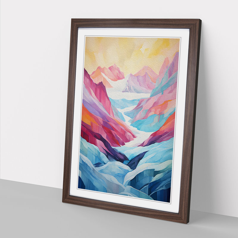 Glacier Colour Field - Framed Print, Walnut, 64cm H x 46cm W x 2cm D