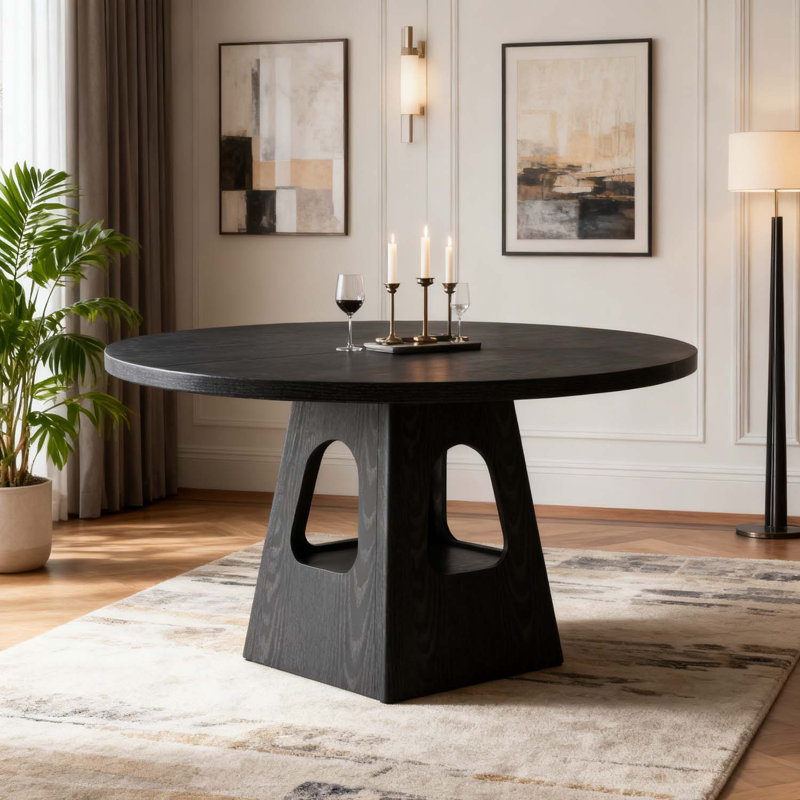 Table de salle à manger ronde, Noir