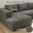Boneless Boneless Sectional Couch, U-Shaped Cloud Sofa, 4 Seat Modular Memory Foam Couch for Medium Room,Grey