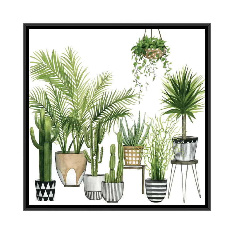 « plante refuge ii », reproduction d’impression sur toile, H 18 po x l 18 po x P 1,5 po, Toile avec cadre flottant noir