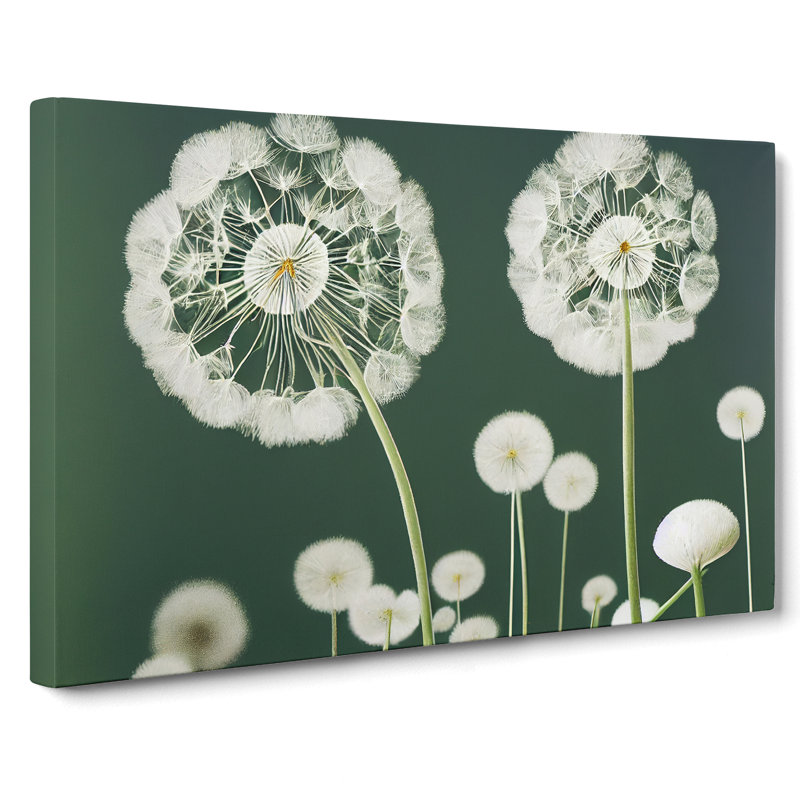 Charming Dandelion Flowers - Wrapped Canvas