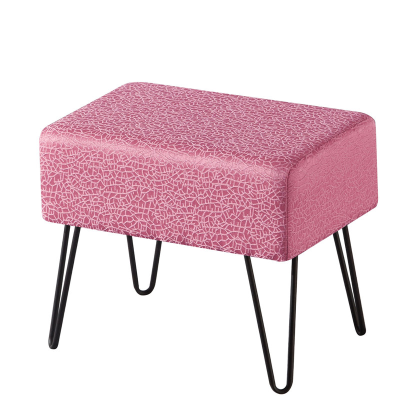 48.3cm Wide Rectangle Solid Colour Standard Ottoman, Candy Pink