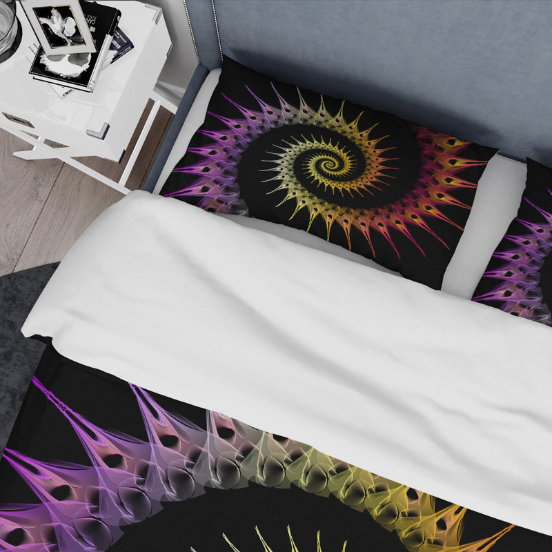 Ensemble de housse de couette Spiral Fractal Geometric III - Microfibre polyester