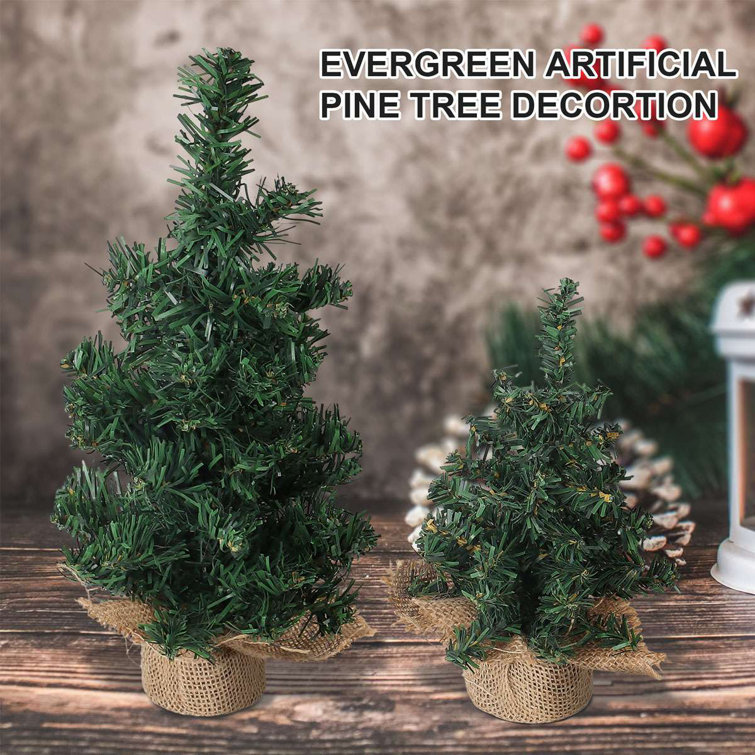 The Holiday Aisle® 12 Inches Artificial Tabletop Christmas Tree Mini Xmas  Tree Decor With Pinecones Pine Bowknot Gift Star Bell