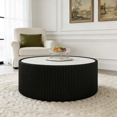 Table basse moderne en cuir fritté clair