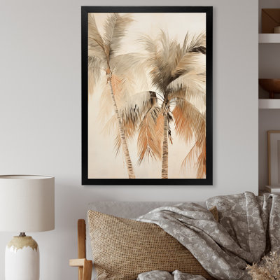 Minimalisme rétro, tranquillité tropicale, palmiers II - palmiers, reproduction d'art sur toile