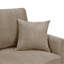 Velours côtelé gris Mid-Century de style Mid-Century avec base en bois massif et deux coussins décoratifs pour petits coins confortables