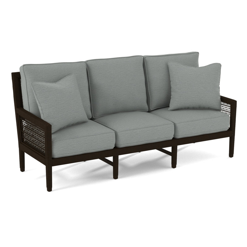 Pine Isle 76" Square Arm Sofa with Reversible Cushions, Glacier Blue Textured; 0805-54, Stone Hearth