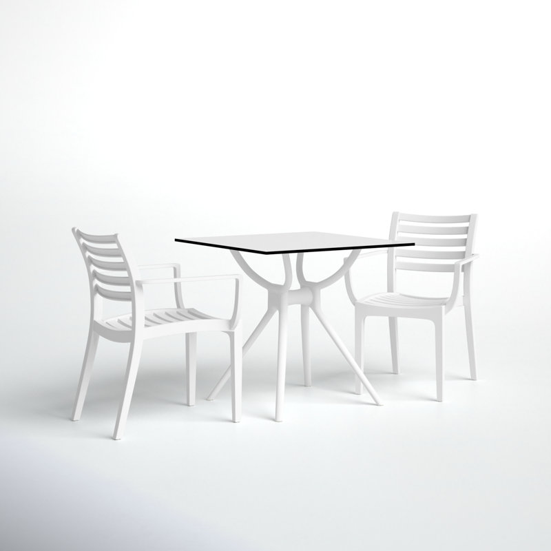 Cordelia 2 - Person Patio Dining Set with Square Table