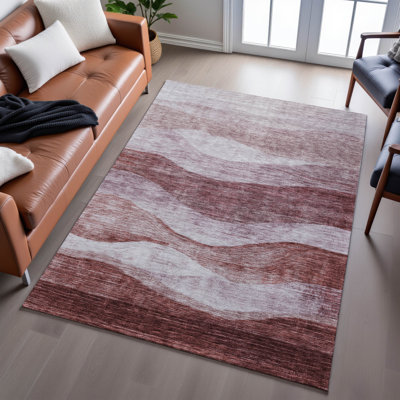 Premium Machine Washable Krause AMF1141 Swirls Rug