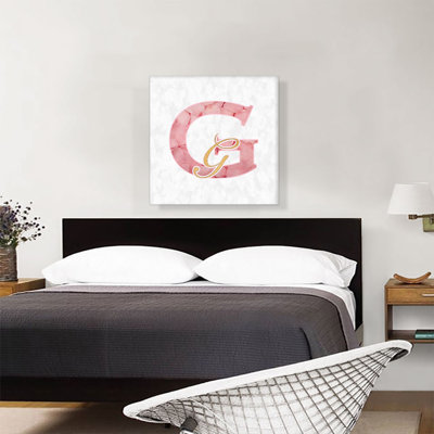 " Chic Pink Gold Alphabet Letter G "