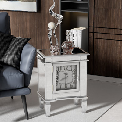 Jiyah Mirrored Glass Top End Table
