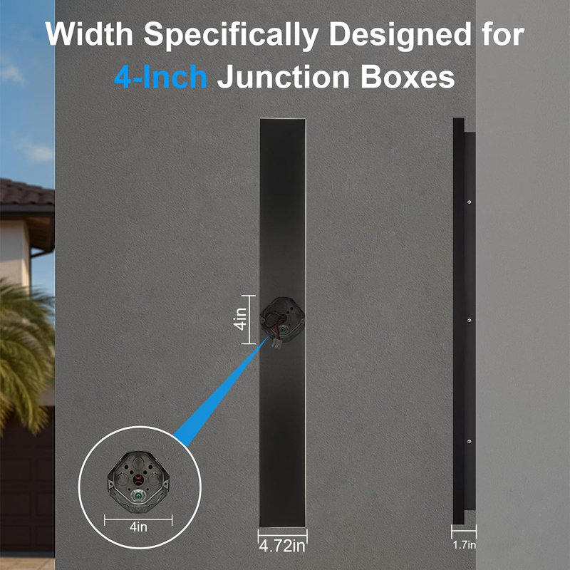 71" Modern Black LED Dimmable Waterproof  Linear Outdoor Wall Sconce for Exterior Porch or Garden