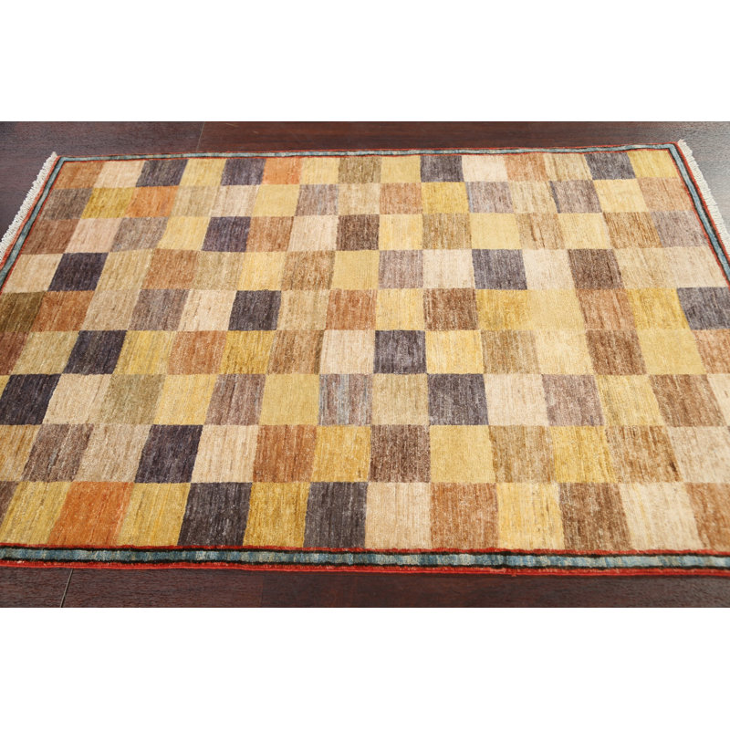 Checkered Gabbeh Area Rug 4x6