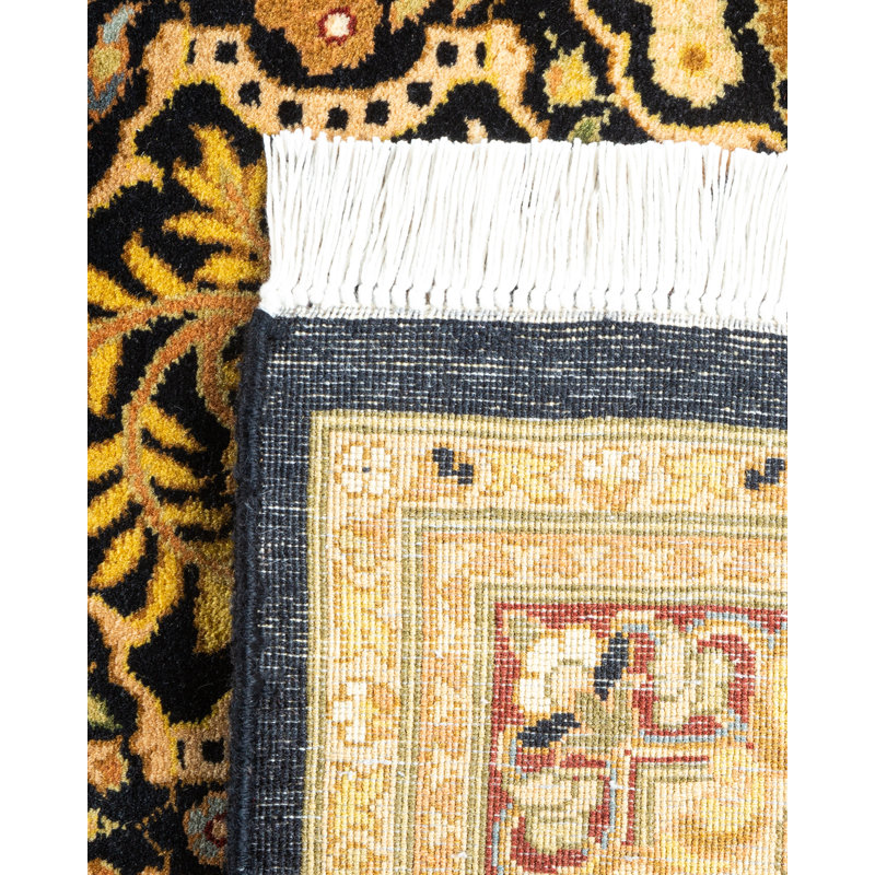 Tapis de couloir unique en laine noué à la main 3 pi 1 po x 10 pi 9 po Hayner - brun / beige / vert