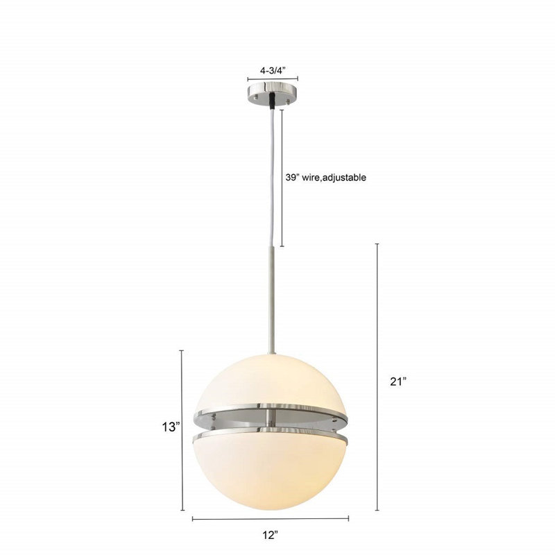 Luminaire suspendu simple Souris, Nickel
