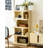Practical Solid Wood Asymmetrical Open Shelving Unit-886653136