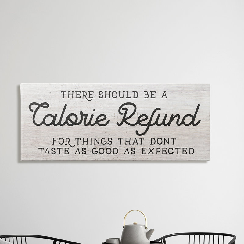 «Calorie Refund Don't Taste Good», Plaque de bois, H 7 po x l 17 po