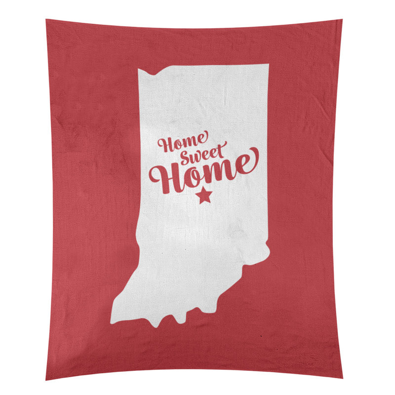 Tapisserie Home Sweet Indianapolis, H 27,5 po x l 37,5 po, Rouge
