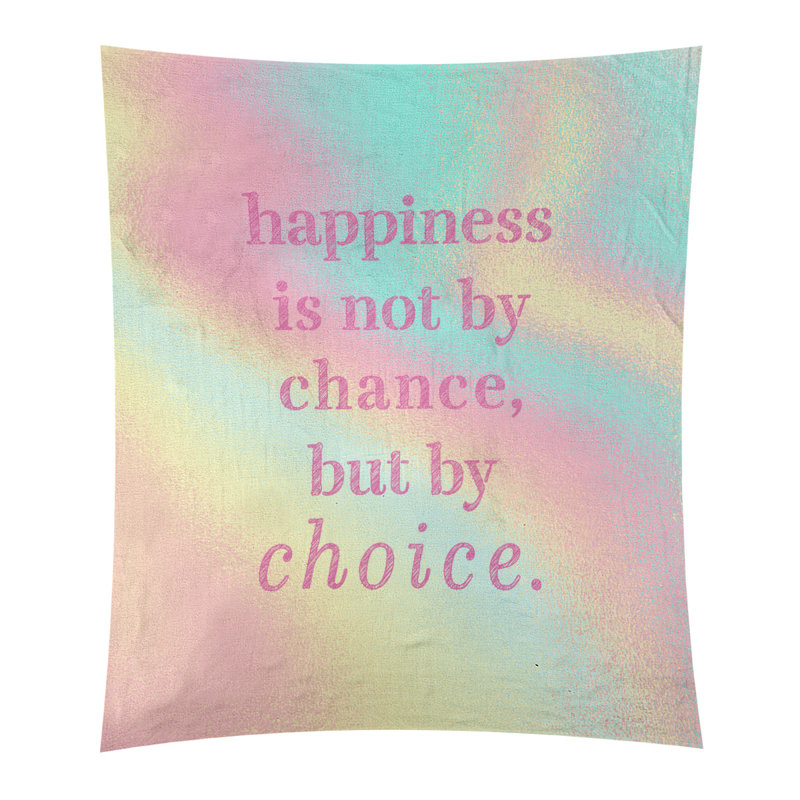 Tapisserie citation manuscrite en polyester, H 60 po x l 51 po, Arc-en-ciel pastel