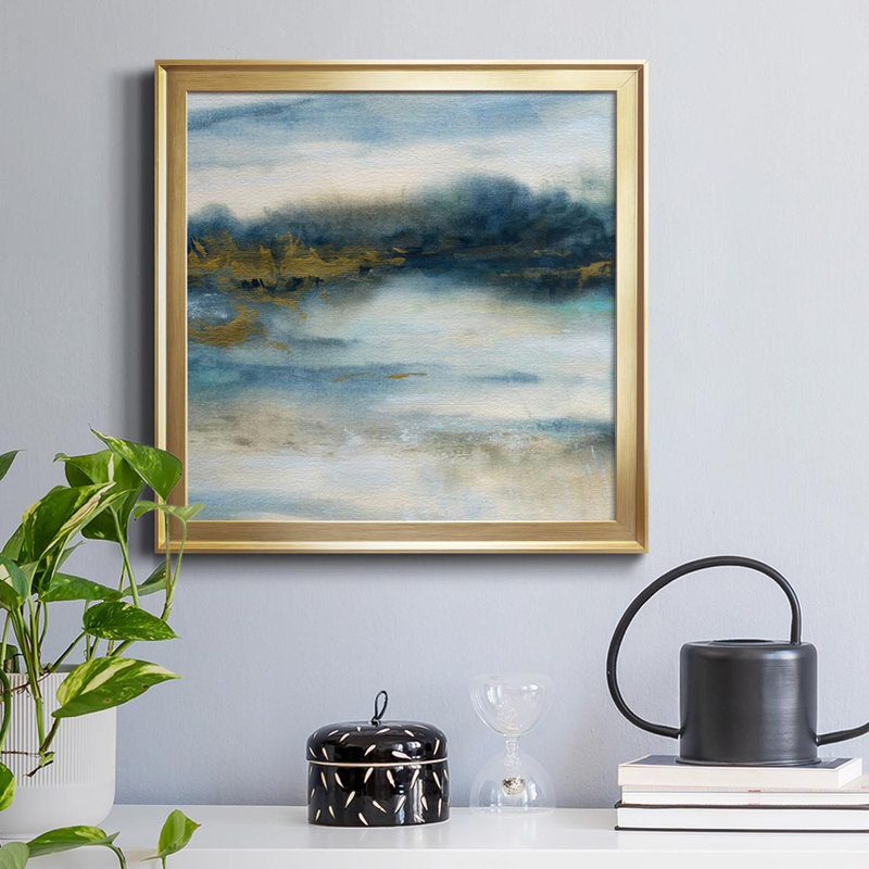 Golden Marshlands - Peinture sur toile encadrée, Or, H 17,5 po x l 17,5 po x P 1,5 po