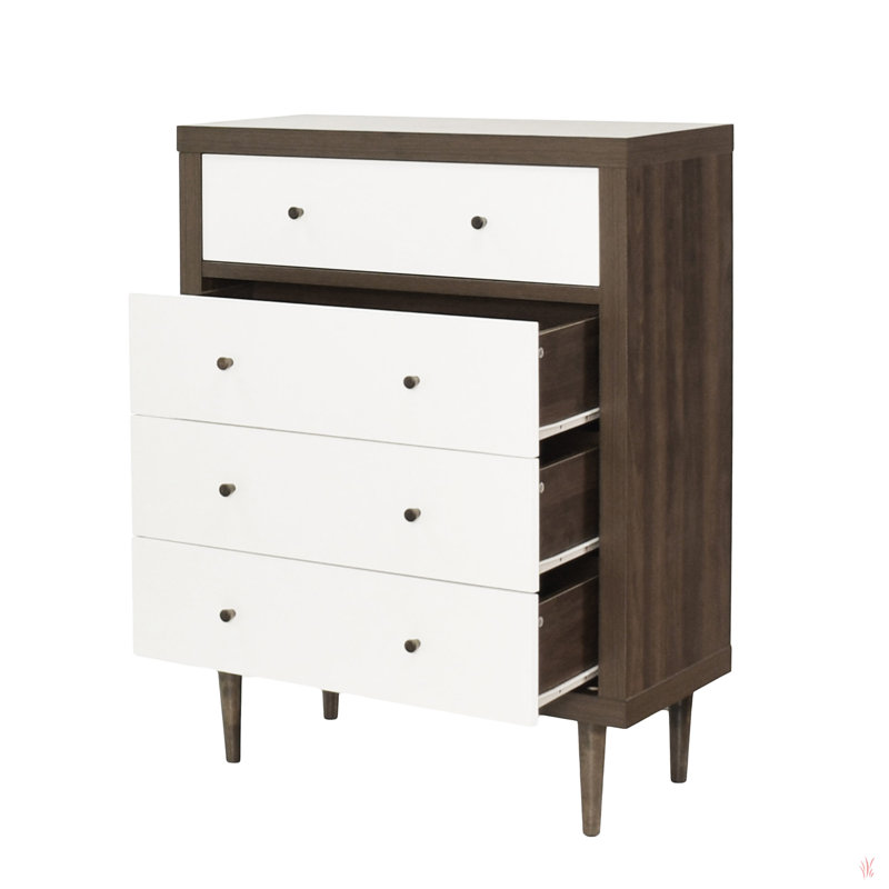 Commode à 4 tiroirs NORDIC, Walnut/White