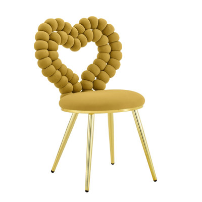 Unique Heart Bubble Tufted Accent Chair,2pc