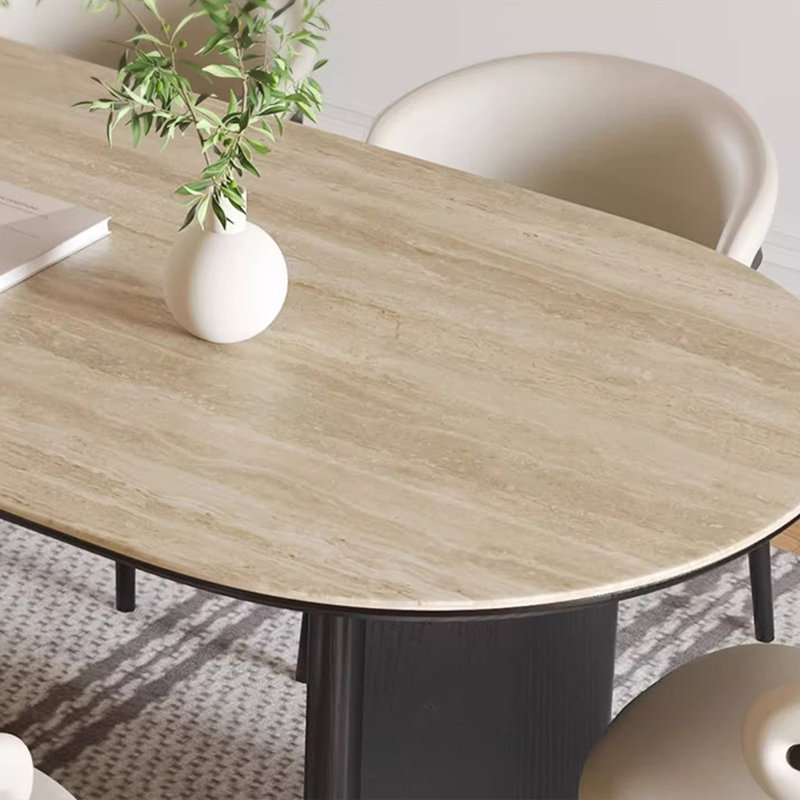 Ensemble de table de salle à manger ovale de style français, H 29,53 po x L 78,74 po x l 31,5 po