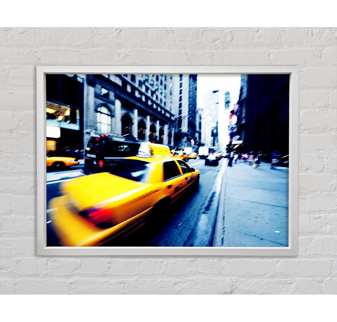 New York City Yellow Cab Blur - Einzelner Bilderrahmen Kunstdrucke auf Leinwand