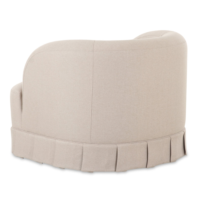 Milo Swivel Chair, Beige Polyester