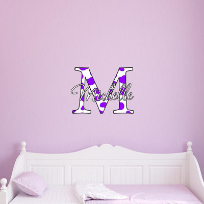 Décalcomanie murale nom imprimé monogramme